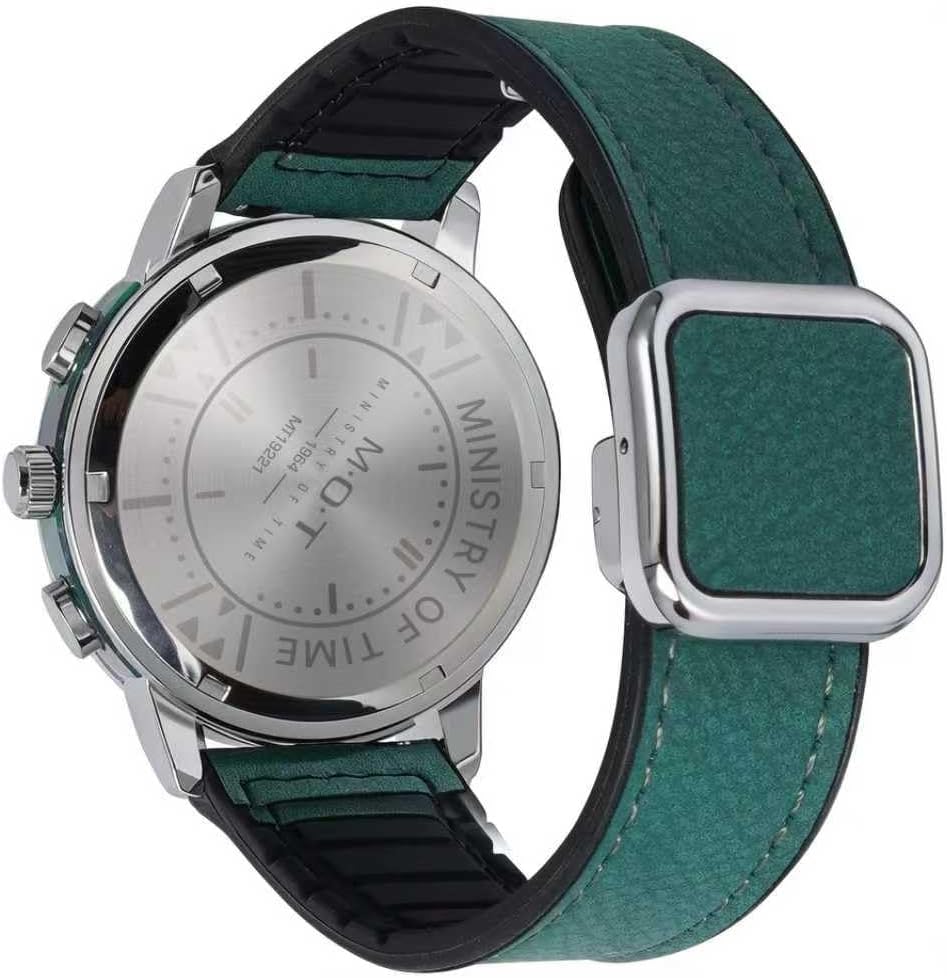 M.O.T Reloj cronómetro - 1.535 in, unisex, movimiento de cuarzo, fondo de caja inoxidable, correa magnética de mariposa, resistente al agua 3ATM - Ministry of Time