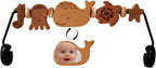 Baby Bouncer Toy Bar de madera con espejo, animales marinos