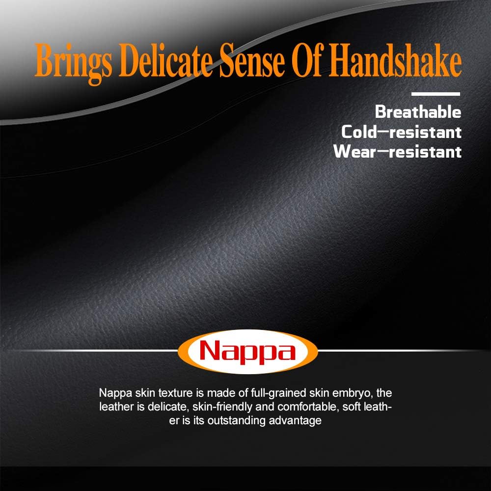 Carodi Última cubierta de cuero de napa para volante de coche, elegante antideslizante cuero interior 15 pulgadas universal (negro)