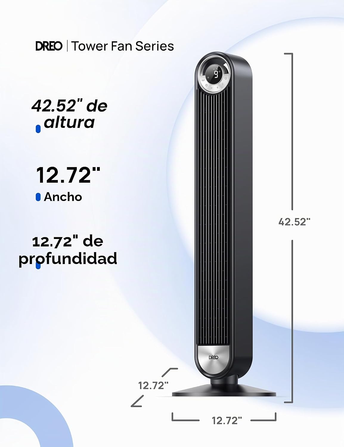Dreo - Ventilador de torre para dormitorio, ventilador de piso osci...