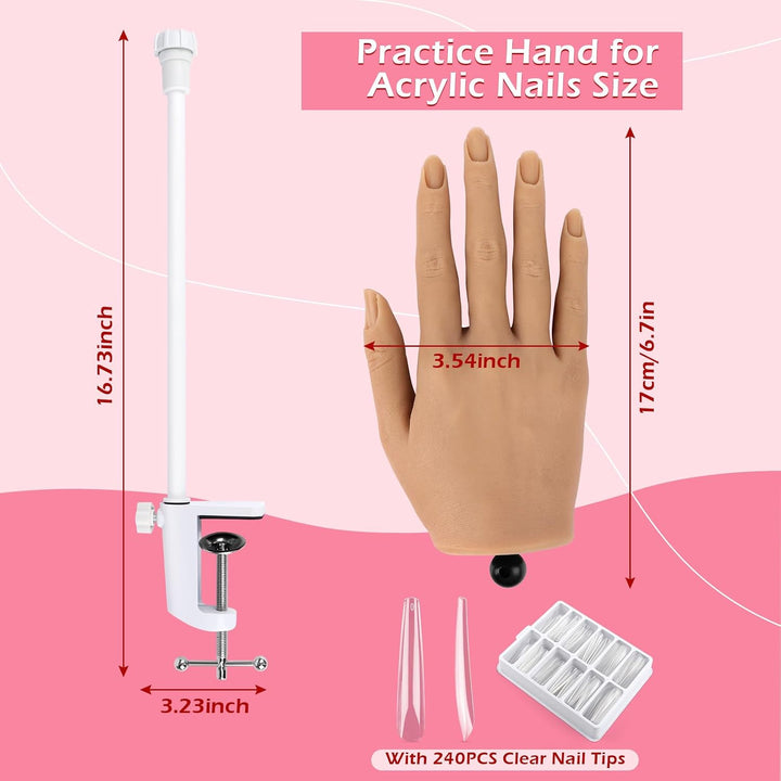 LIONVISON Mano de práctica para uñas acrílicas, práctica de mano de...