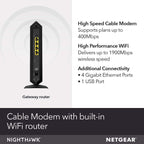 Netgear Nighthawk - Combo de módem de cable y enrutador