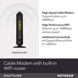 Netgear Nighthawk - Combo de módem de cable y enrutador