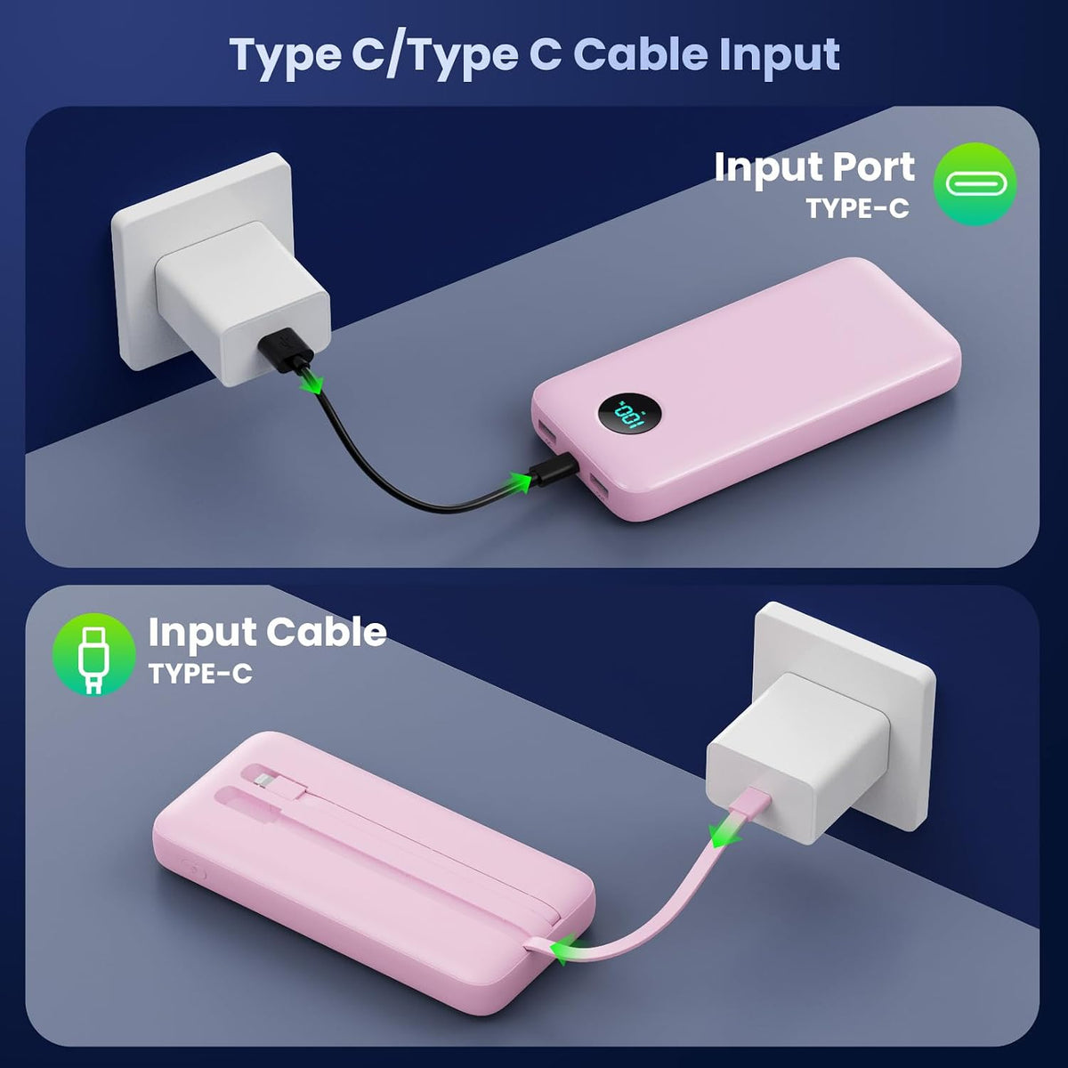 Cargador Portátil PowerBank 40,800mAh con Cables Integrados, Carga...