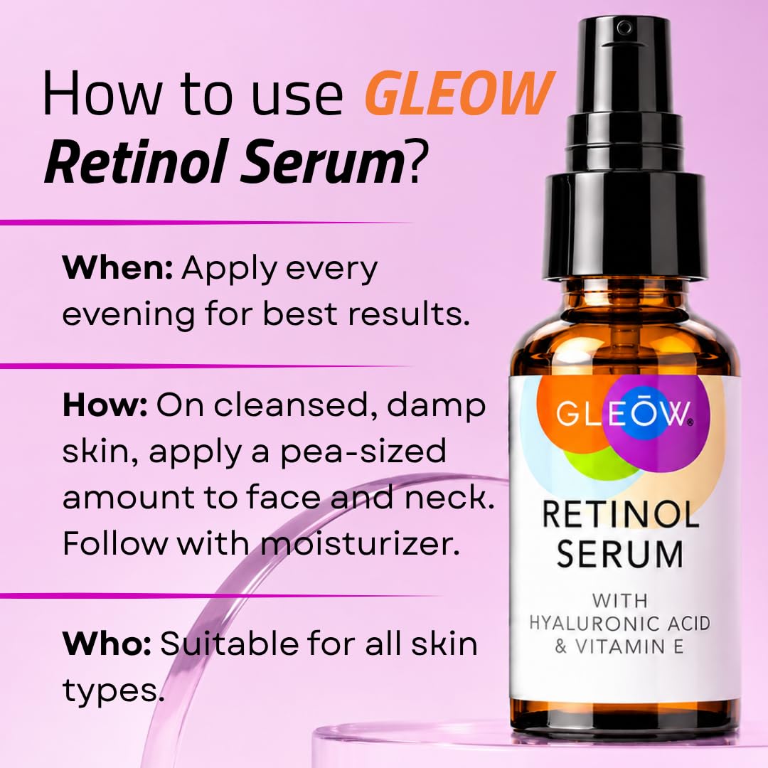 GLEOW Suero de Retinol para el Rostro con Ácido Hialurónico, el Ret...