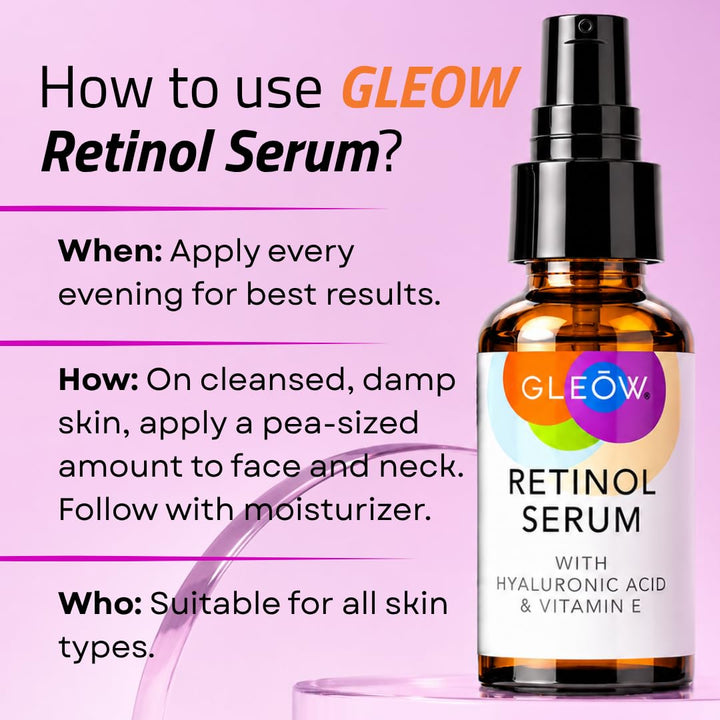 GLEOW Suero de Retinol para el Rostro con Ácido Hialurónico, el Ret...