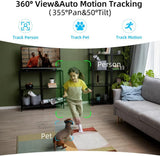 Rraycom - Cámara de seguridad Pan\/Tilt de 2K para monitor de bebé,...