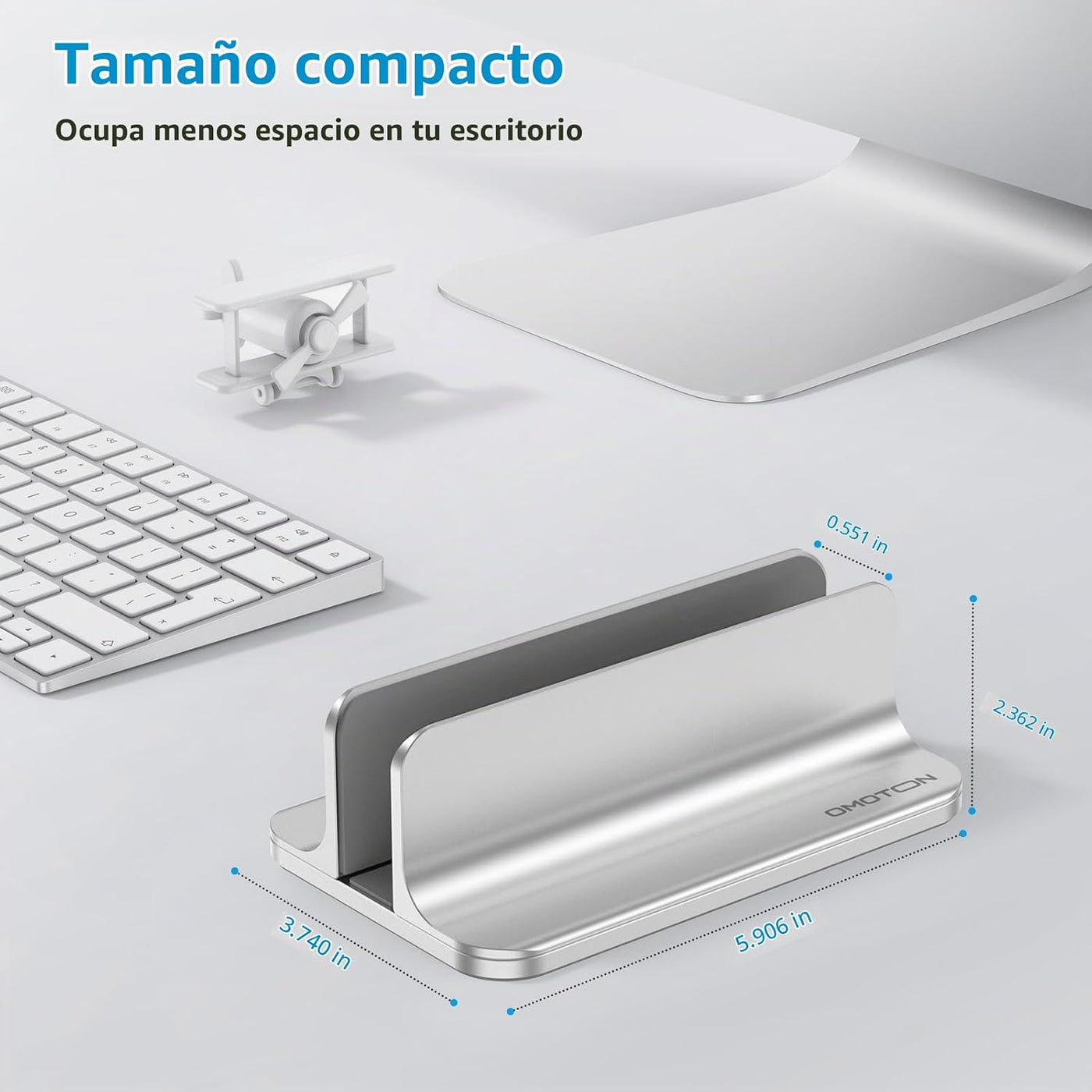 Omoton Soporte vertical para computadora portátil, soporte de alumi...