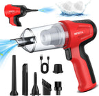 Aspiradora portátil inalámbrica para automóvil, 4 en 1, mini aspiradora de alta potencia, 12000 Pa potente succión, plumero de aire, filtro doble, ajustable, pequeño aspirador portátil inalámbrico para automóvil, hogar, mascota, oficina