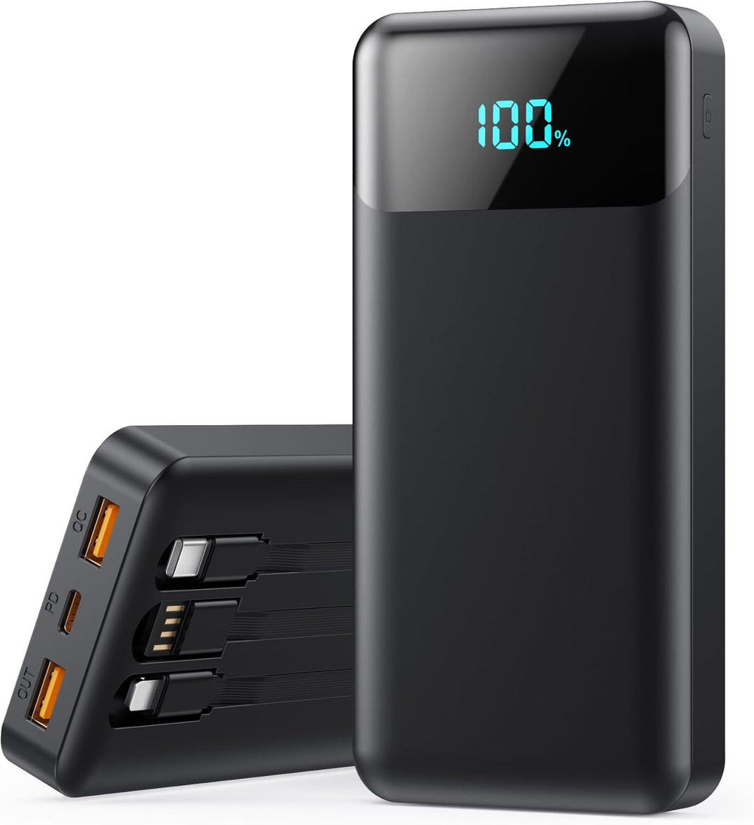 Banco de Energía Cargador Portátil 40800mAh con 3 Cables Integrados...