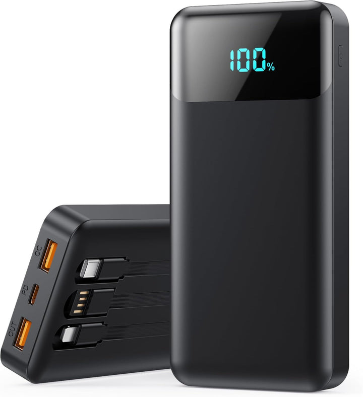 Banco de Energía Cargador Portátil 40800mAh con 3 Cables Integrados...