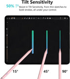 Lápiz para iPad de 1ª generación para iPad, lápiz capacitivo para Apple Pencil de 2ª generación con sensibilidad de inclinación de carga magnética y rechazo de palma, lápiz para iPad Pro 11/12.9/13, Air, Mini rosa