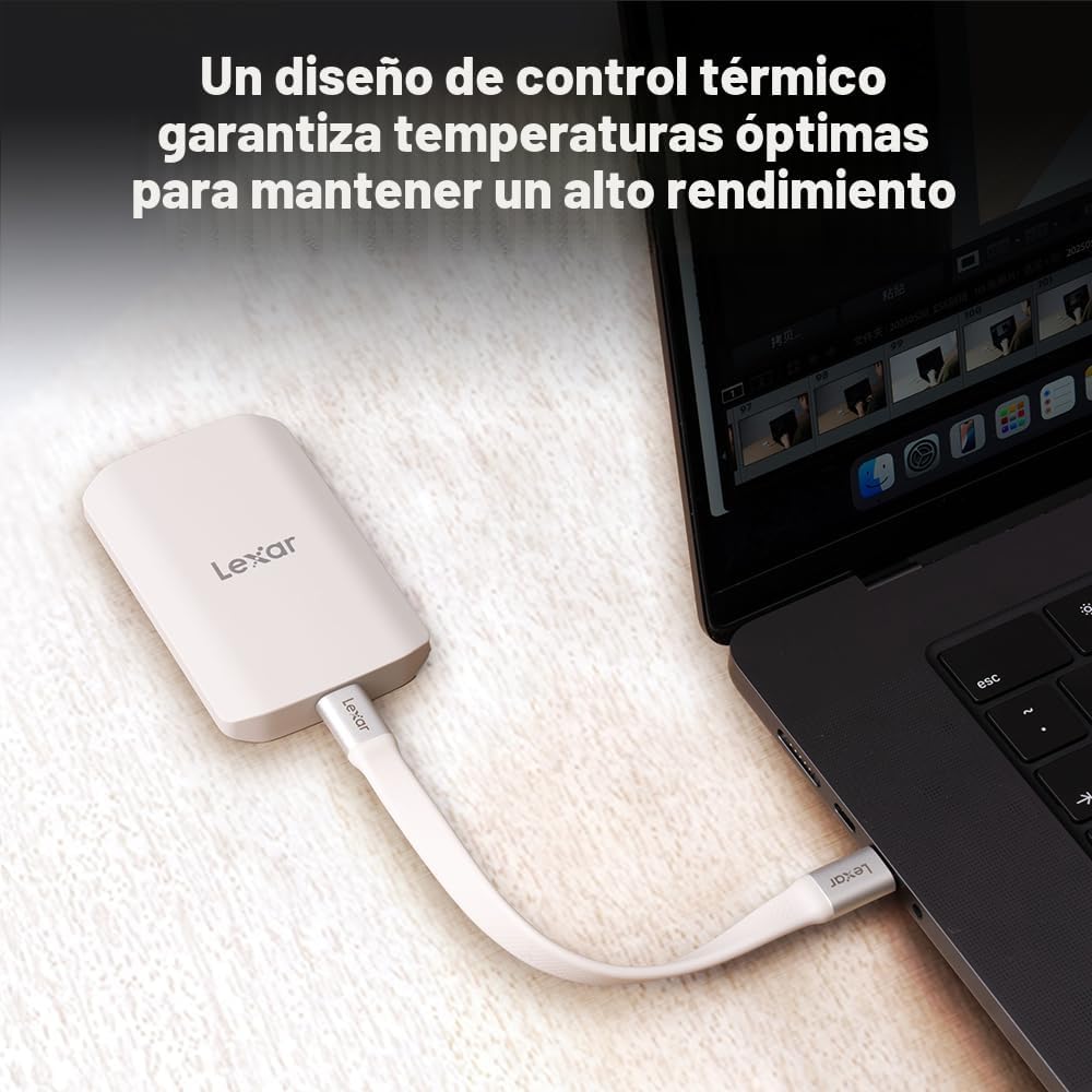 Lexar SSD externo magnético ES5 de 2 TB, hasta 2000 MB\/s, compatib...