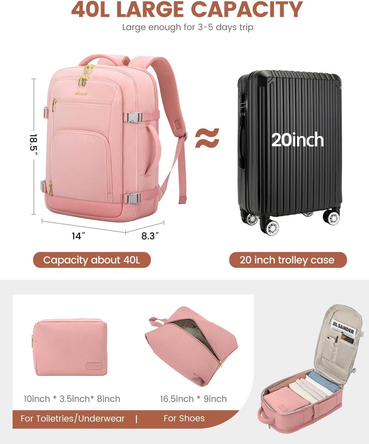 LOVEVOOK Mochila de viaje para mujer, mochila de transporte de 40 l...
