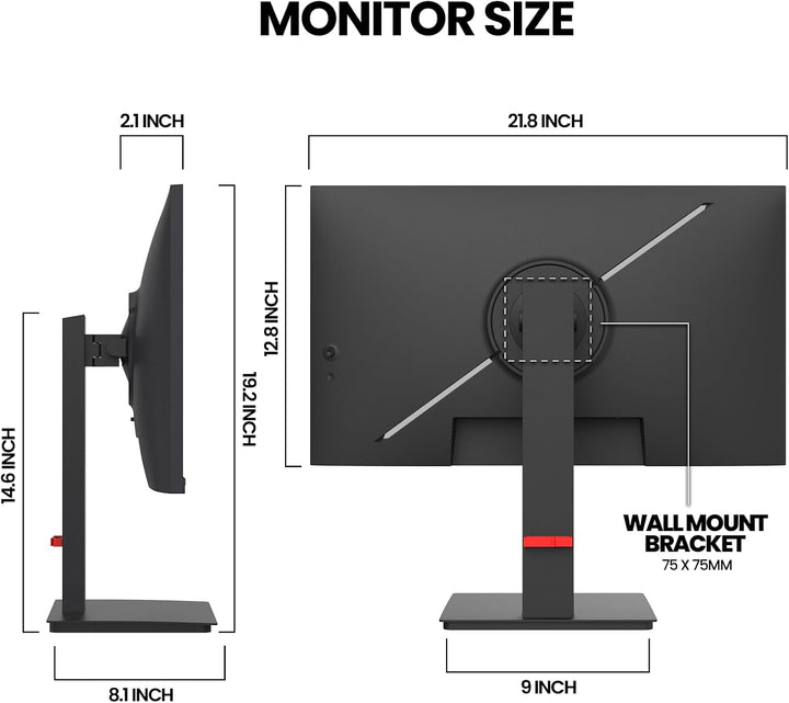 CRUA Monitor vertical FHD 200Hz de 24.5 pulgadas, altura\/pivote\/g...