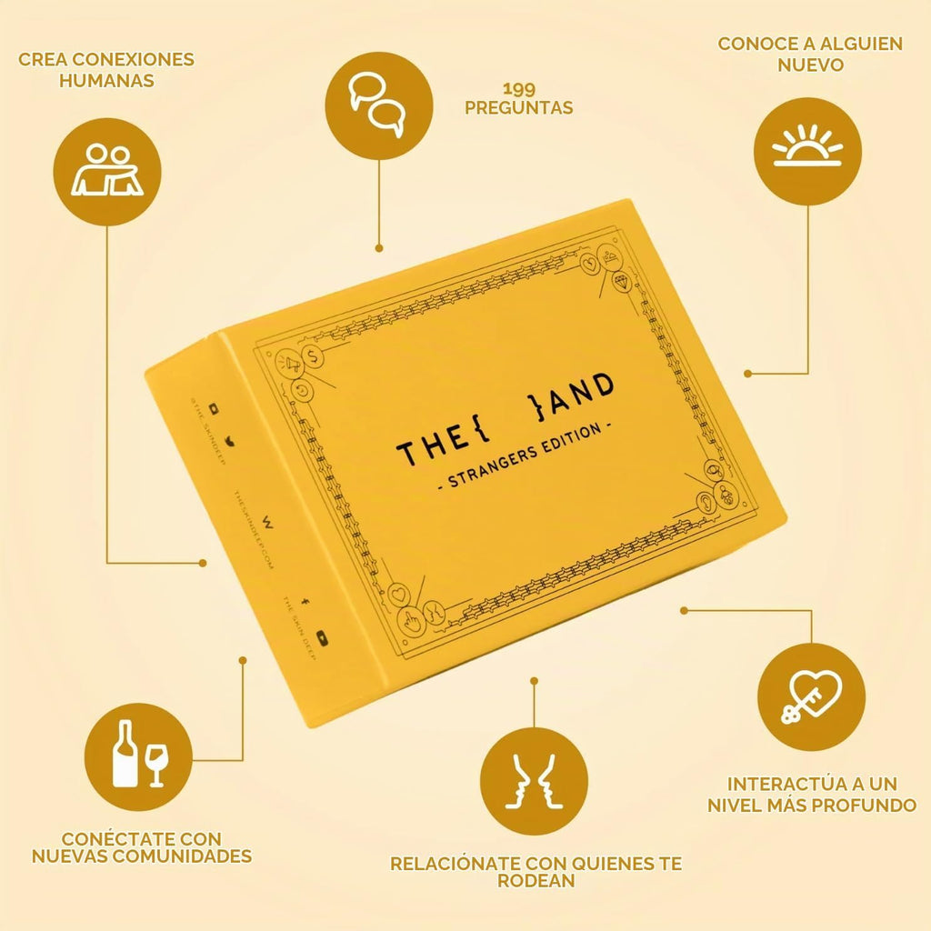 {THE AND} Strangers Edition - Juego de cartas de inicio de conversación - Divertido juego para conocerte - Rompehielos para reducir el espacio entre tú y un extraño - Preguntas para hacer un amigo por la piel profunda