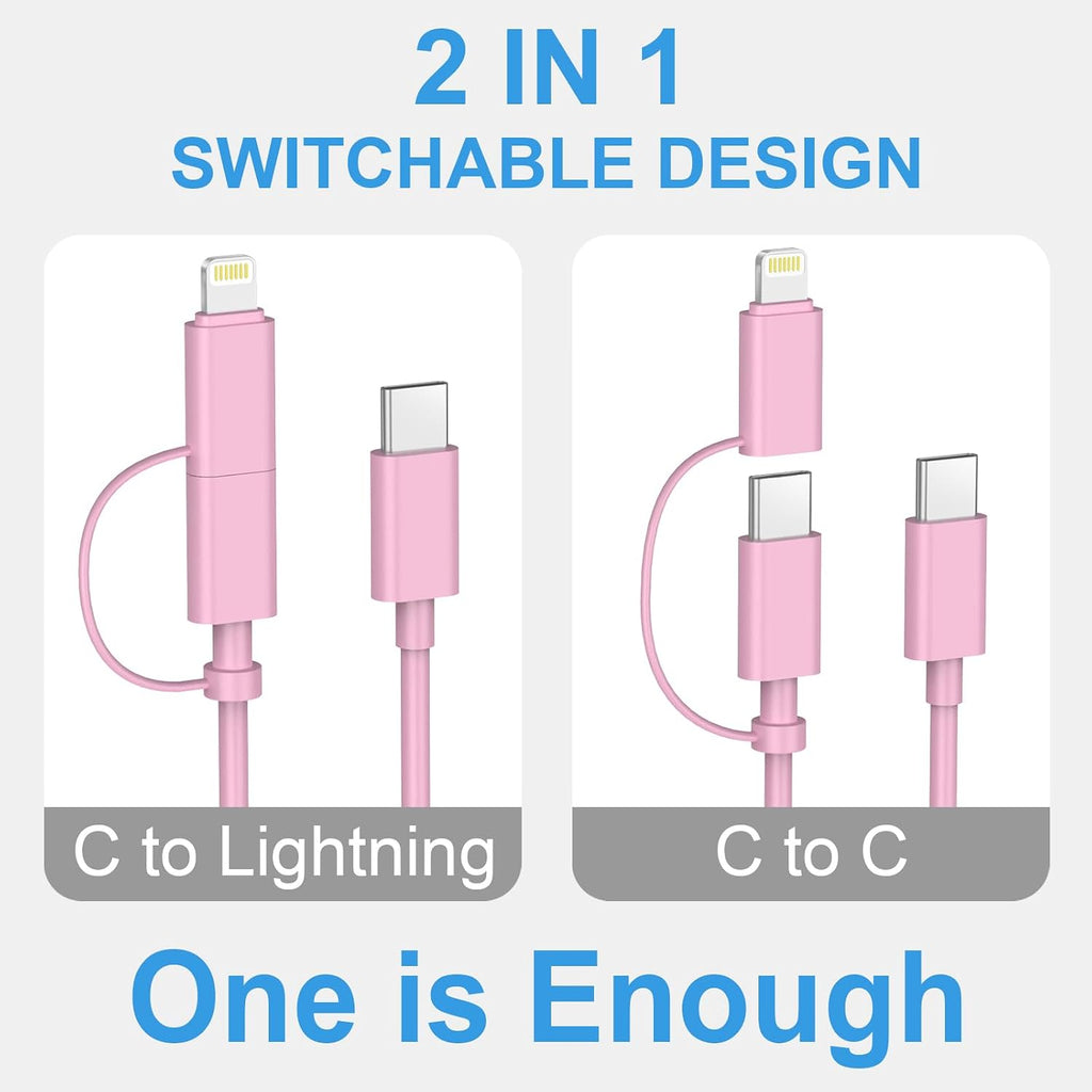 Cargador de carga rápida para iPhone 17, 16, 15, paquete de 3 cargadores USB C, cable Lightning de 6 pies y cable USB C tipo C para iPhone 17/17 Plus/17 Pro Max/Air/16/16 Plus/16 Max/15 Pro Max/14 Max