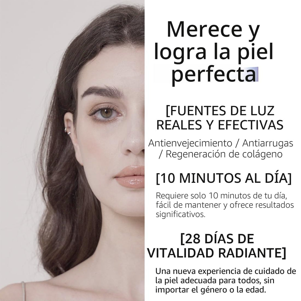HIME SAMA Máscara facial LED, máscara LED de 8 colores para el cuid...