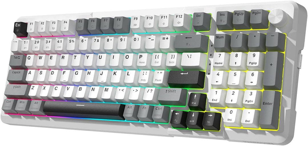 Redragon K742 Teclado mecánico inalámbrico para juegos con perilla,...