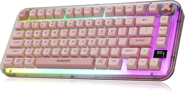 AUSDOM K75pro - Teclado cremoso inalámbrico para juegos, teclado de...