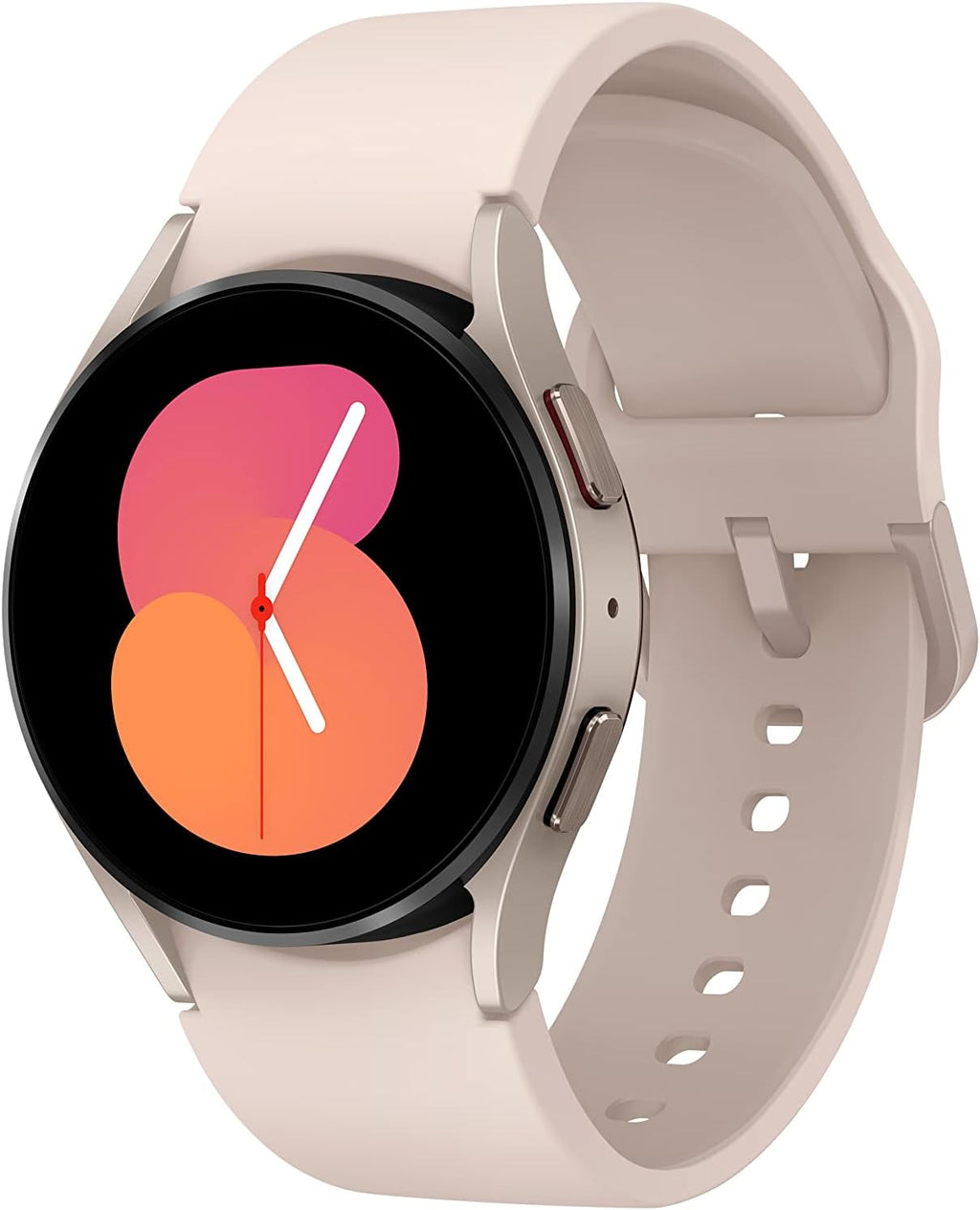 SAMSUNG Galaxy Watch 5 40 mm Bluetooth Smartwatch con seguimiento de cuerpo, salud, fitness y sueño, cristal de zafiro, seguimiento GPS mejorado, versión EE. UU., bisel de oro rosa con correa rosa