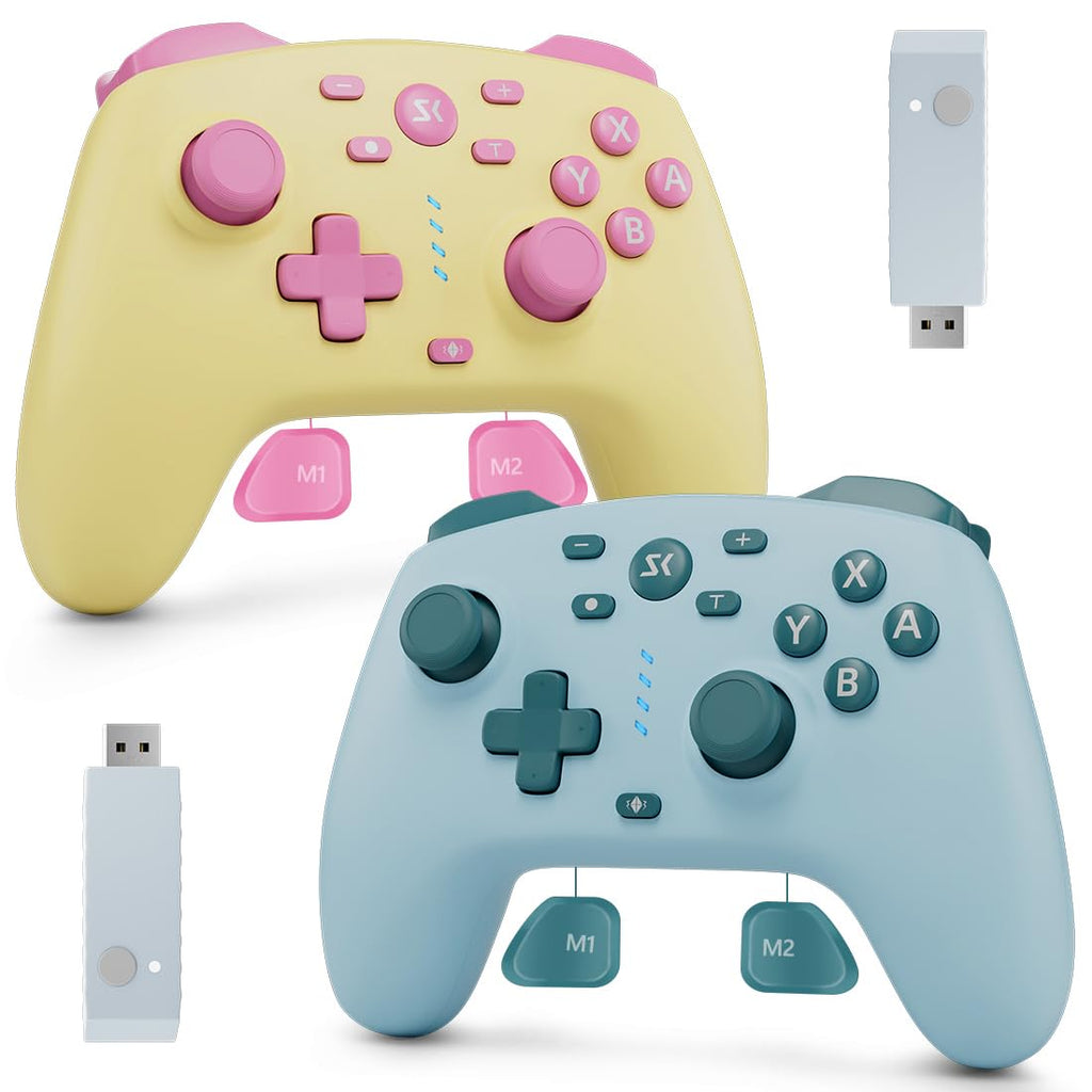 Controlador inalámbrico de conmutación para Switch/Switch 2/OLED/Lite (Amarillo+Azul Lago)