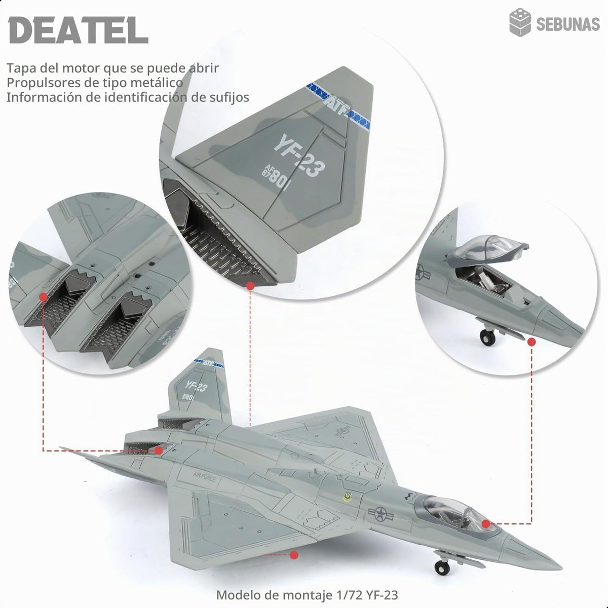 1:72 YF-23 Black Widow II Fighter Jet Kit de modelo de montaje