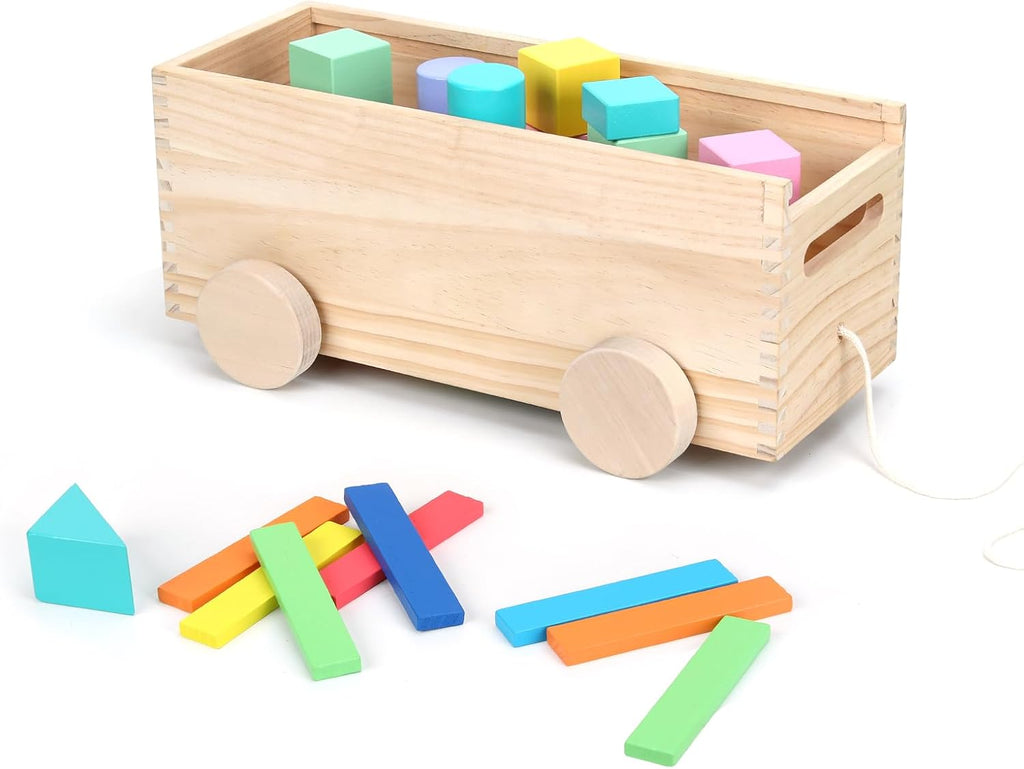 Montessori Toys, Bloques de Construcción de Madera Sólida y Formas, Juego de Xilófono
