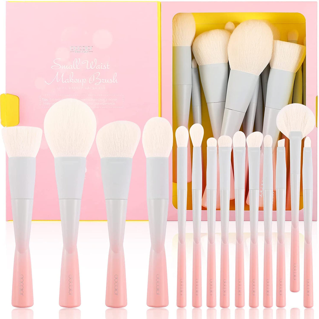 Docolor Juego de 14 brochas de maquillaje sintéticas de alta calida...