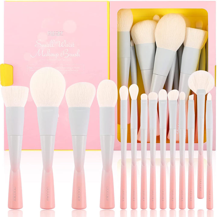 Docolor Juego de 14 brochas de maquillaje sintéticas de alta calida...