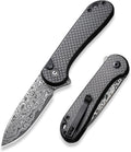CIVIVI Elementum II Cuchillo de bolsillo plegable, hoja de Damasco de 2.96