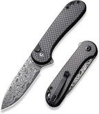 CIVIVI Elementum II Cuchillo de bolsillo plegable, hoja de Damasco de 2.96