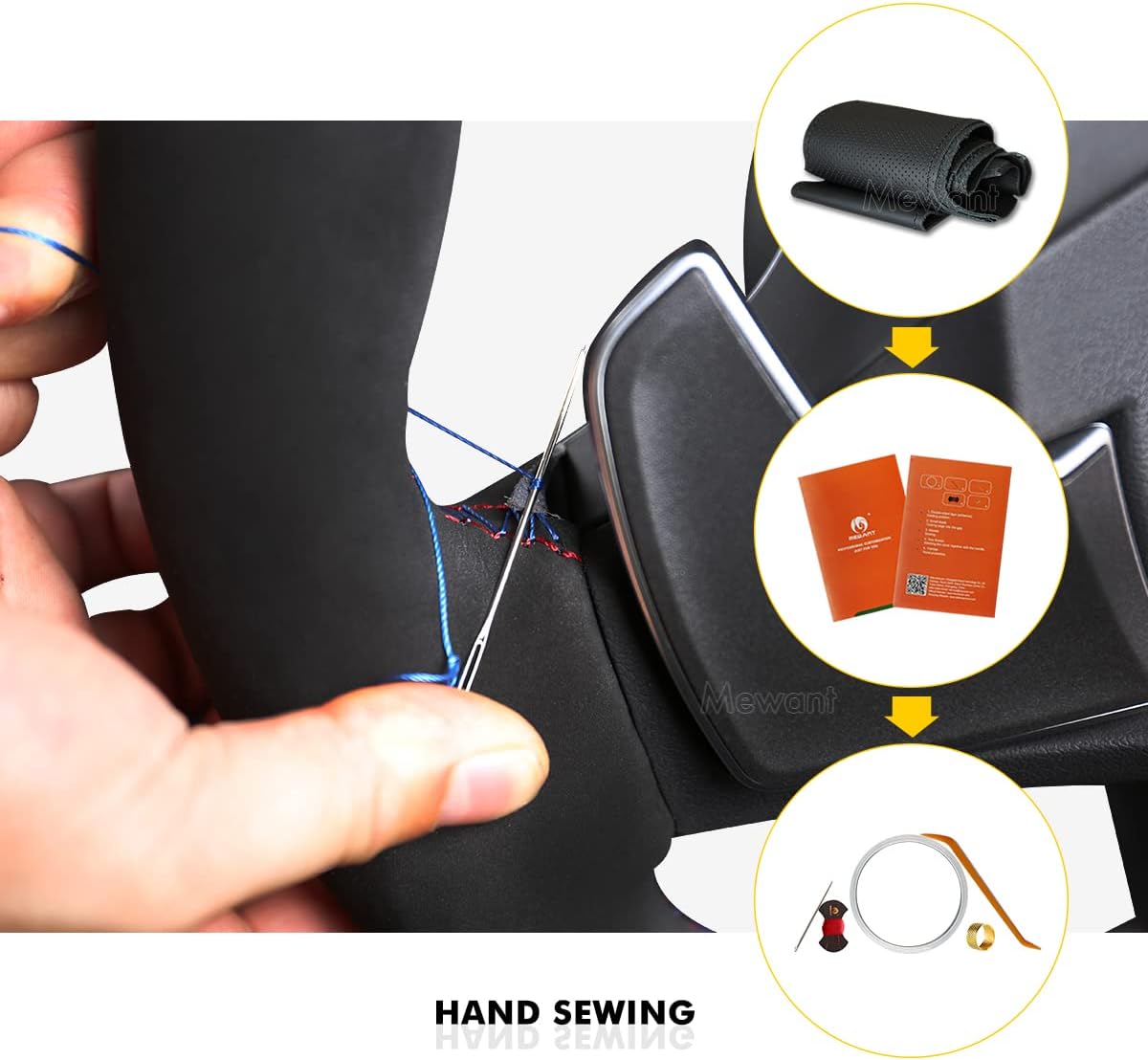 MEWANT Stitch On - Funda para volante de ajuste personalizado para Chevy