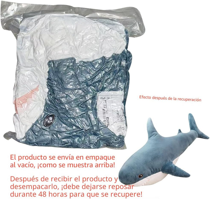 XIYUAN Juguete de peluche de tiburón de 39.3 pulgadas, tiburón giga...