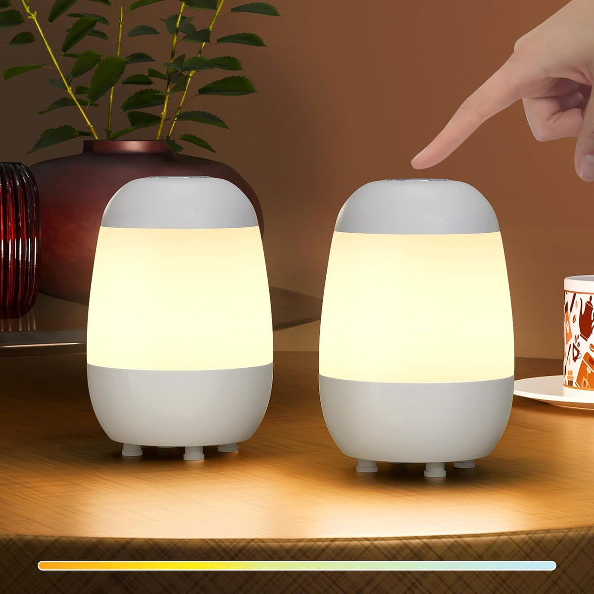 Lámpara uuffoo Paquete de 2 lámparas inalámbricas recargables de luz nocturna