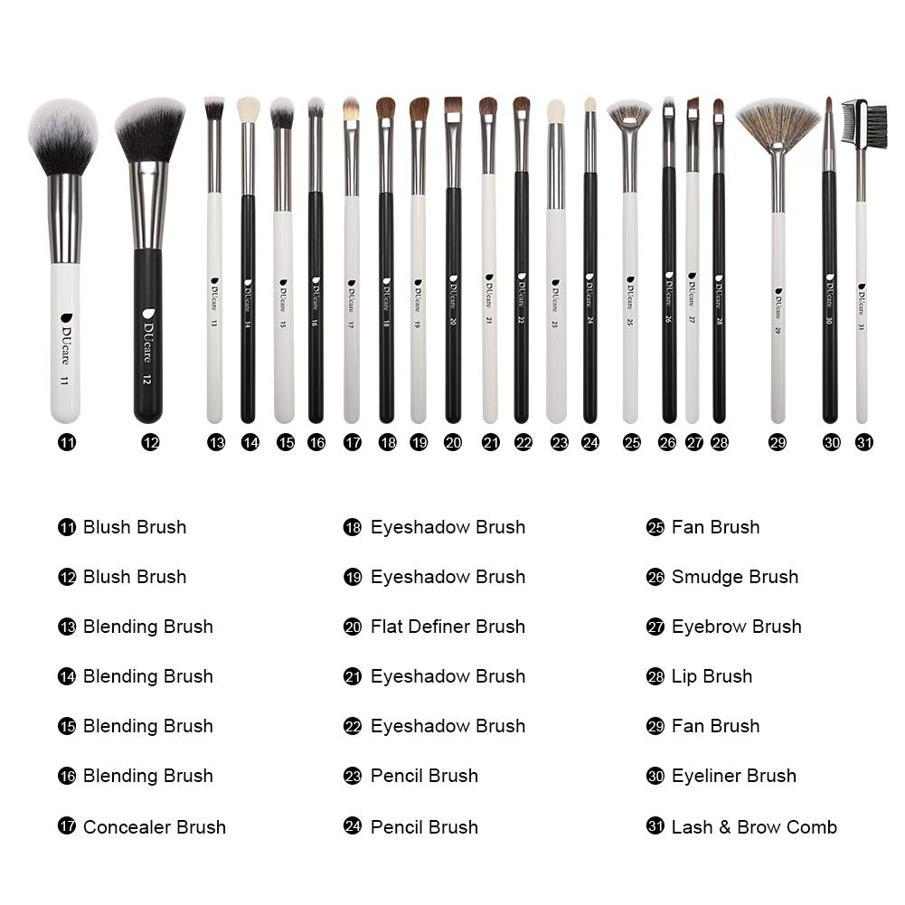 DUcare Juego de brochas de maquillaje profesional, 31 piezas, serie...
