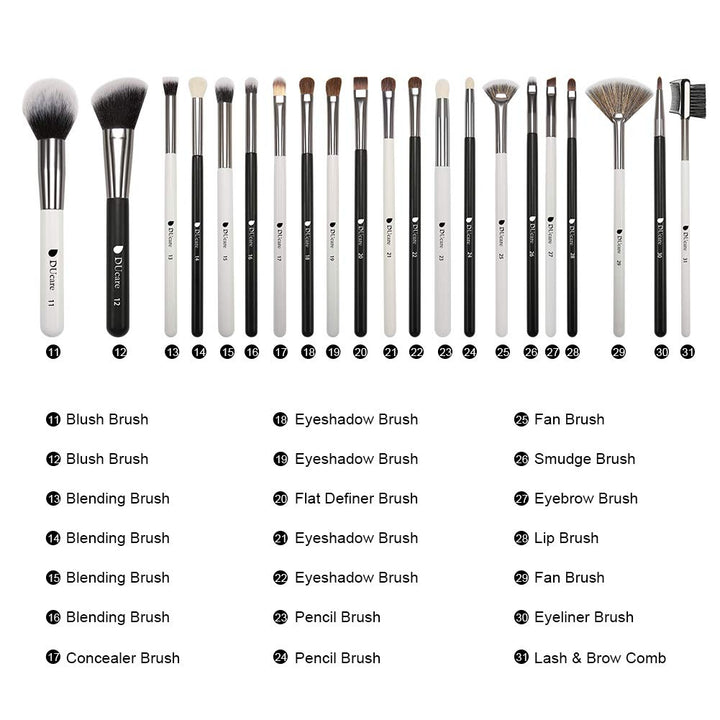 DUcare Juego de brochas de maquillaje profesional, 31 piezas, serie...
