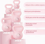 KHTO Pesas Rusas para Ejercicio de Fitness - Juego de Pesas Rusas de Fuerza en Rosa, Mancuernas para Equipo de Gimnasio en Casa