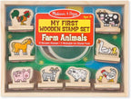 Melissa & Doug Mi primer juego de sellos de madera - Animales de granja