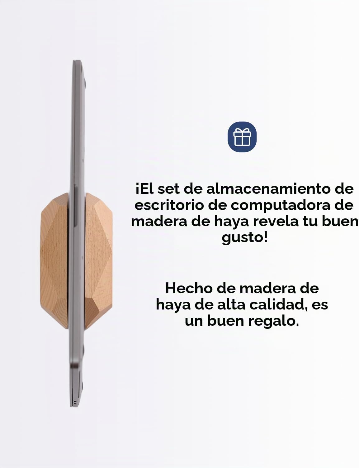 Nuvograin Soporte vertical ajustable para laptop, soporte de madera...