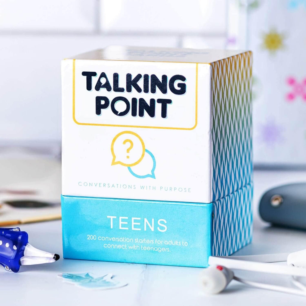 TALKING POINT CARDS Paquete para niños y adolescentes: 400 iniciadores de conversación que provocan el pensamiento - 2 paquetes: niños + adolescentes
