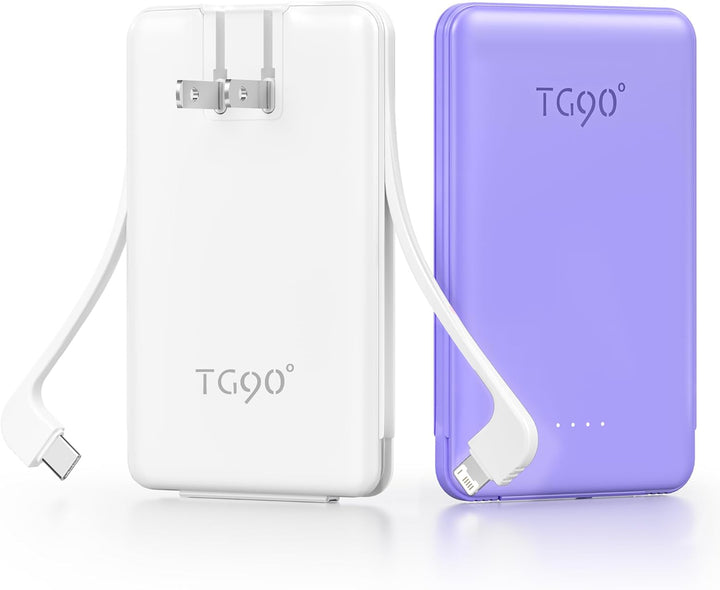 TG90° Paquete de 2 Bancos de Energía de 5000mAh, Cargador Portátil...