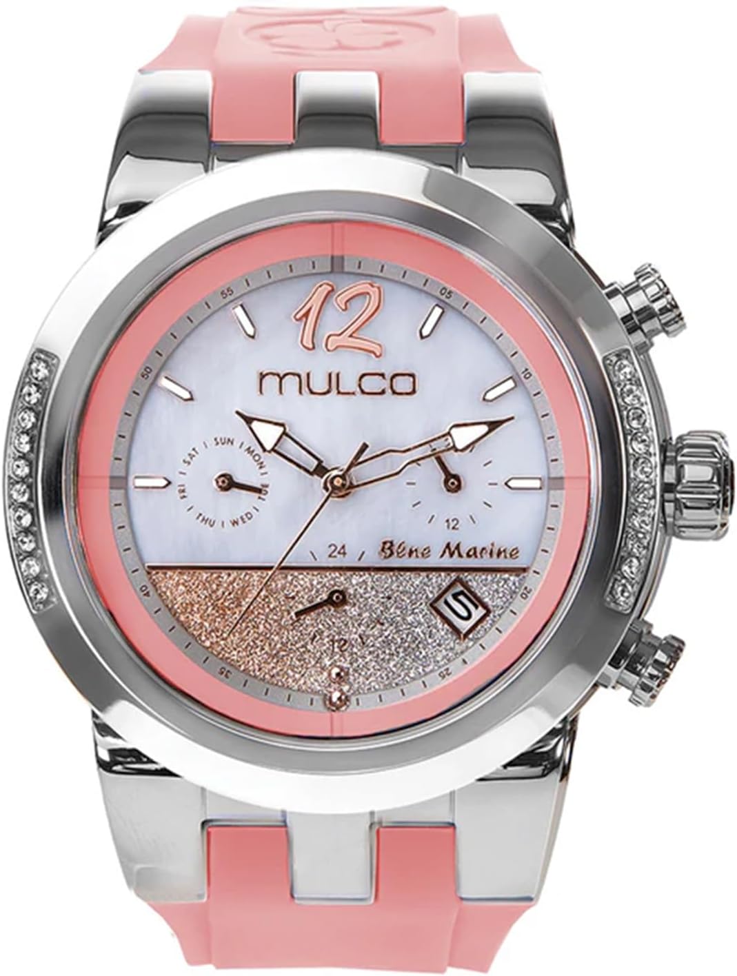 Reloj de lujo impermeable MULCO para mujer - Rose Gold, acero inoxidable, analógico