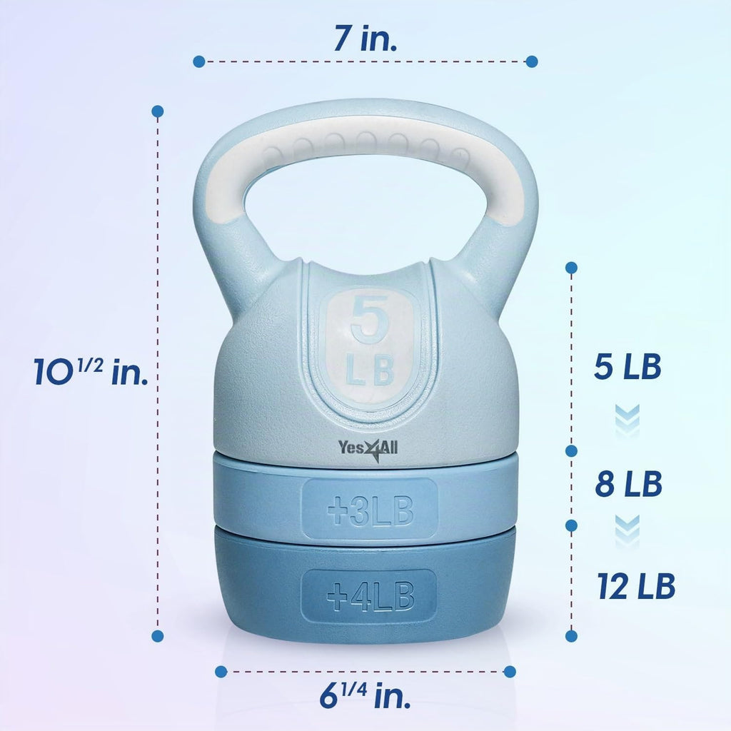 Juegos de pesas rusas Yes4All - Juego de pesas rusas ajustables para entrenamiento de fuerza - Pesas rusas con peso ajustable para entrenamientos versátiles