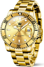 OLEVS Relojes de Lujo para Hombres, Gran Acero Inoxidable, Cuarzo Analógico, Resistente al Agua