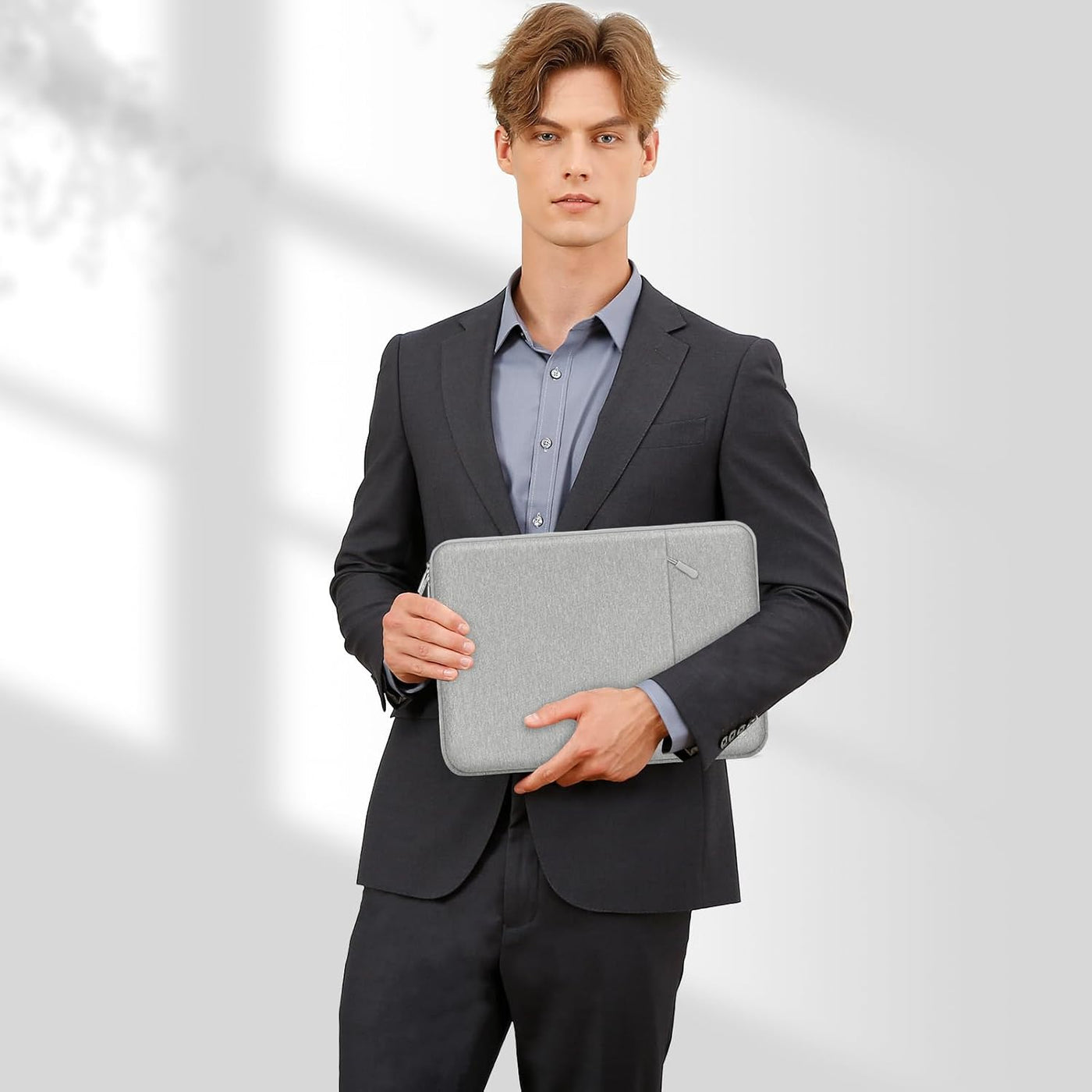 MOSISO Funda vertical de poliéster con bolsillo para laptop de 17 a...