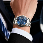 OLEVS Relojes para Hombres de Negocios de Acero Inoxidable, a Prueba de Agua, Estilo Casual Formal
