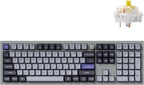 Keychron Q6 Pro Teclado mecánico inalámbrico Bluetooth de aluminio completo, perilla programable QMK/VIA de tamaño completo, botón programable KSA de doble disparo PBT Keycap Interruptor de plátano