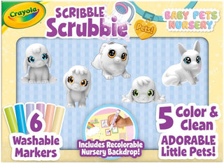 Crayola Scribble Scrubbie Baby Pets Nursery, juguetes de animales p...