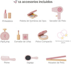 Juego de tocador infantil para niñas pequeñas con botón táctil de 3 colores iluminado espejo